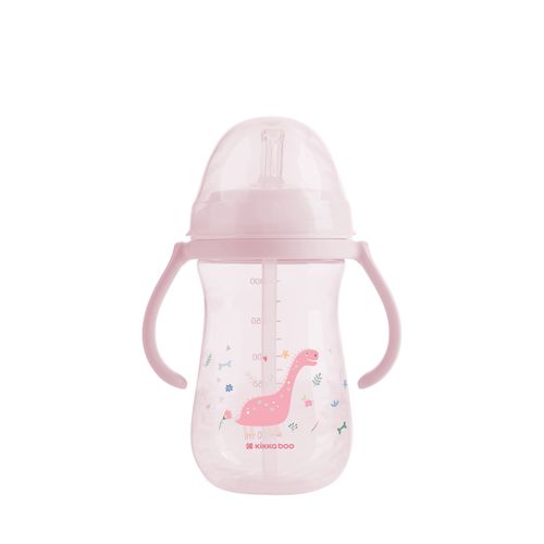 Copo Infantil com Canudo de Silicone Dino World  300ml KikkaBoo