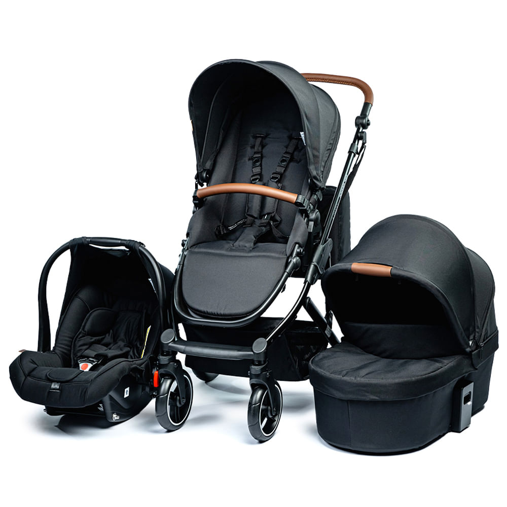 Carrinho de Bebê Como 4 Linha Tradicional (com Moisés + Bebê Conforto + Adaptador + Bolsa)