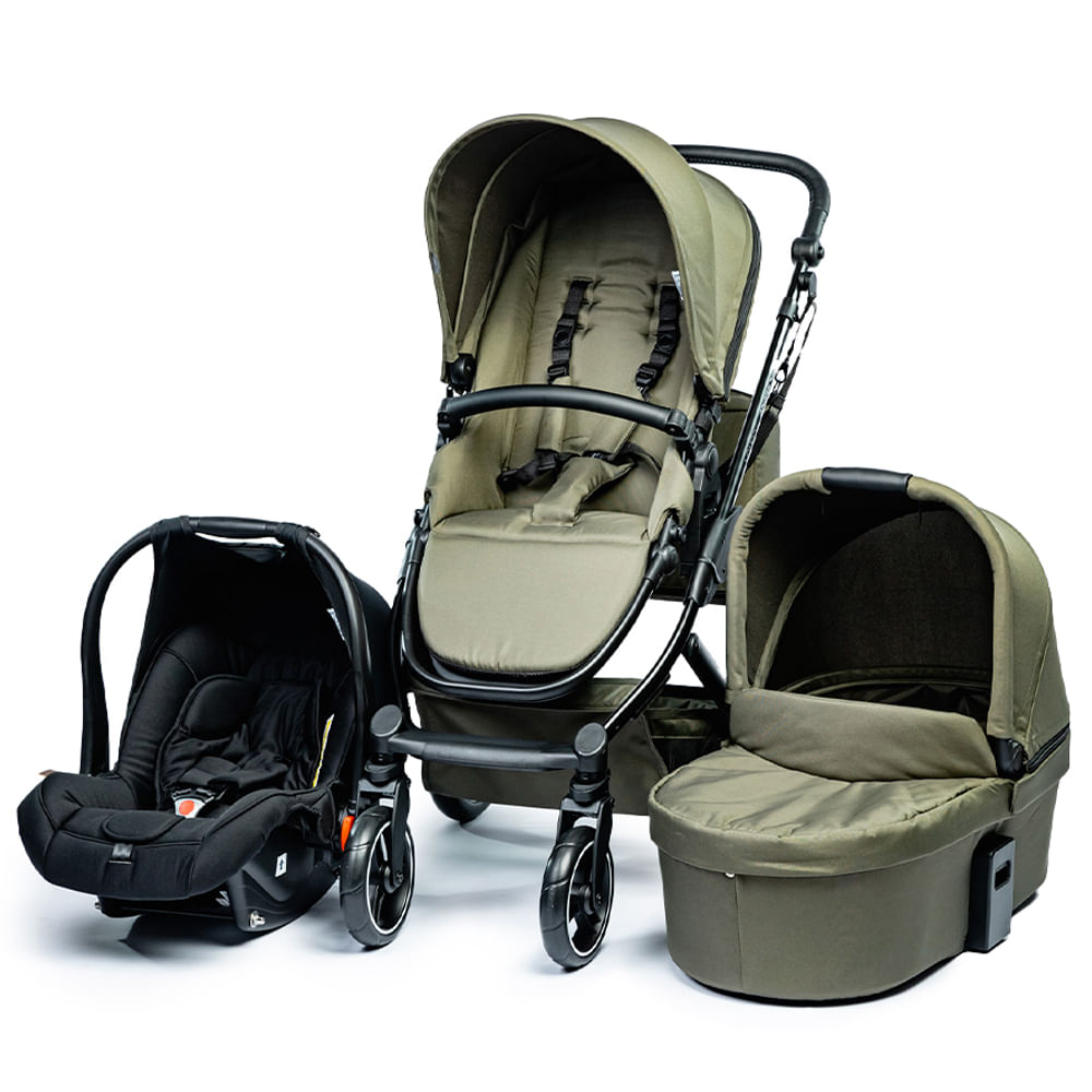 Carrinho de Bebê Como 4 Linha Tradicional (com Moisés + Bebê Conforto + Adaptador + Bolsa)